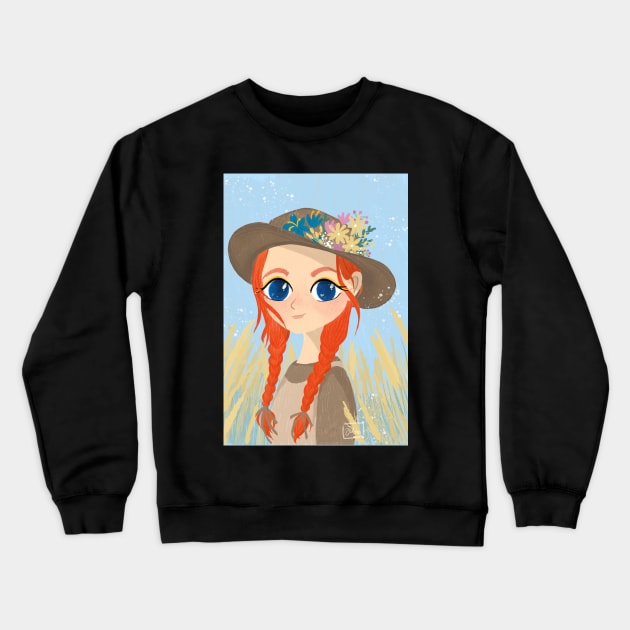 anne with an e jilooo version an semi orange red hair girl Crewneck Sweatshirt by byjilooo